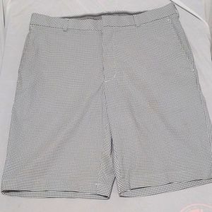 Walter Hagen Premium Golf Shorts Grey/White Checker Size 34